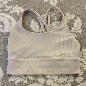 Lululemon Energy Bra Long Line Texture ~ Size 6 ~ White
